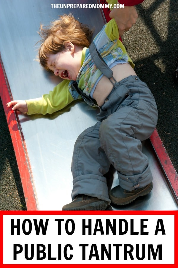 Learn how to deal when your child is having a temper tantrum in public. #tantrum #tempertantrum #kids #parenting